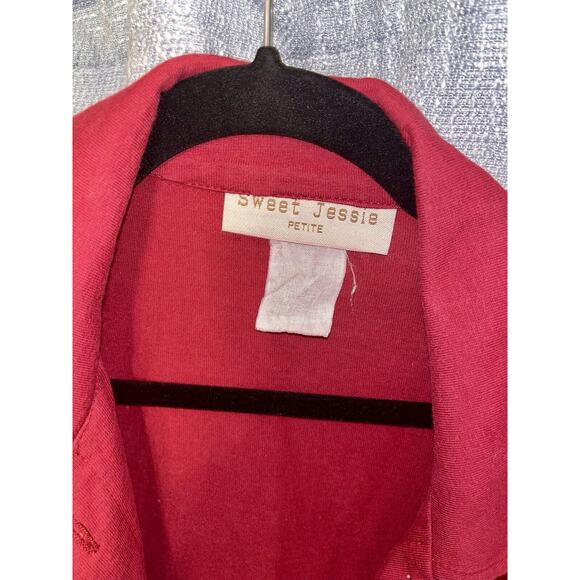 VINTAGE Sweet Jessie Dress Women M RED Maxi Linen Blend Art to Wear Boho Jumper - Picture 11 of 11